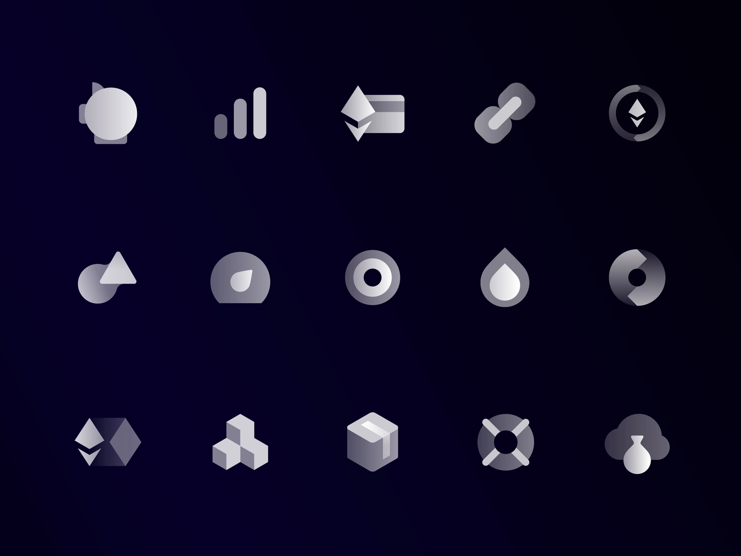 DAO.Casino: Interface icons Vol. 2 gradient icon daocasino icons gradients transparency white icons casino blockchain