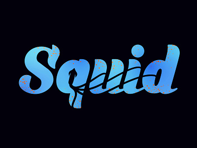 Squid Shot branding caligraphy flatstudio identity illustration italic lettering logo lula negative space negative space logo pelagic squid squid tentacle tentacles type
