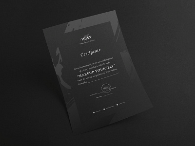 MUAX: Completion certificate black statitonery branding branding agency certificate completion certificate design agency identity logo makeup artist portugal