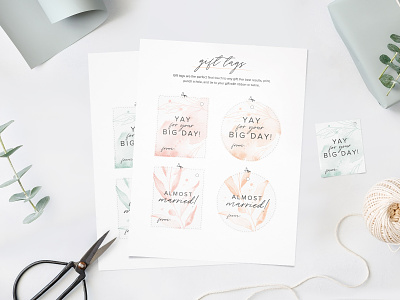Watercolor Gift Tags celebrate diy florals gift tags mockup present script watercolor wedding