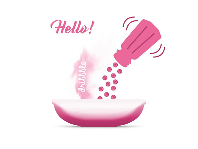 Hello dribbble!!! boil bowl debut dribbble first hello hot pink salt shake shot soup