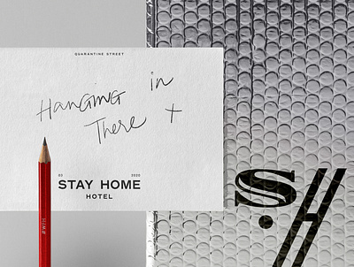 Stay Home Hotel art direction branding concept design hotel logo monogram mood moodboard note postcard quarantine stationery stayhome stayhomehotel typography typography logo