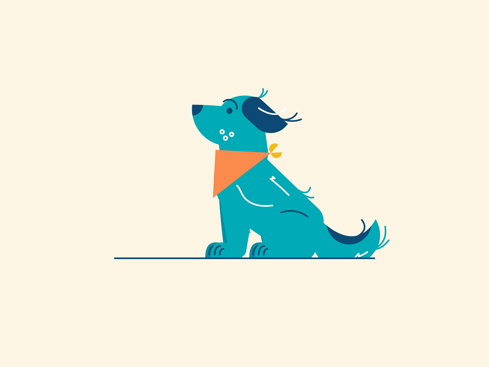 Lie Down animated gif animation canine dog dogs flat design lie down puppy sit