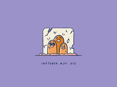 Vectober 2020 #24: Dig dig dugtrio fan art handdrawn illustration inktober inktober2020 pokemon procreate series vectober