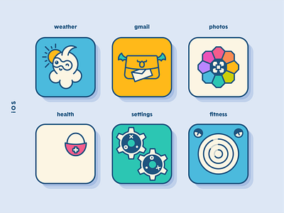 PokéOS App Icons: iOS Defaults #1 app app icon fan art illustration ios ios app pokemon rainbow settings vector art