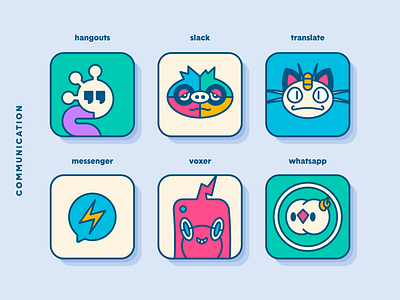 Pokemon iOS App Icons: Communication app app redesign apple fan art icons ios mashup messenger pokemon slack whatsapp