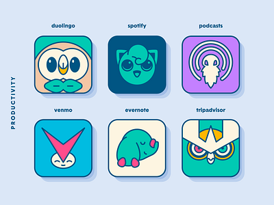 Pokemon iOS App Icons: Productivity