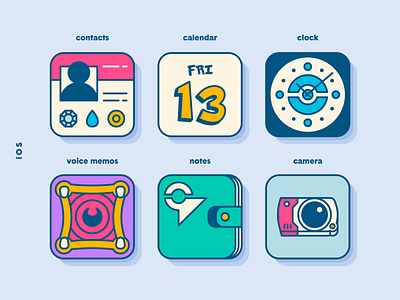 Pokemon iOS App Icons: iOS Defaults #2 app clock icon icon set illustration ios notes pokemon series