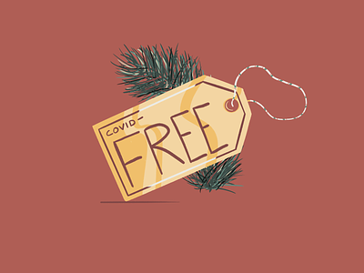 COVID-Free Gift Tag christmas covid covid19 garland gift tag holiday procreate shopping tag wreath