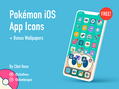 Pokemon iOS App Icons [FREE DOWNLOAD] app download free icon set ios iphone pokemon screen wallpaper