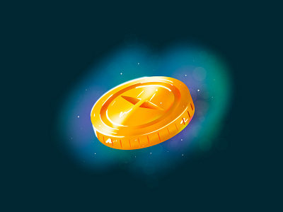 Magic Gold Coin coin currency dnd gold item magic money procreate