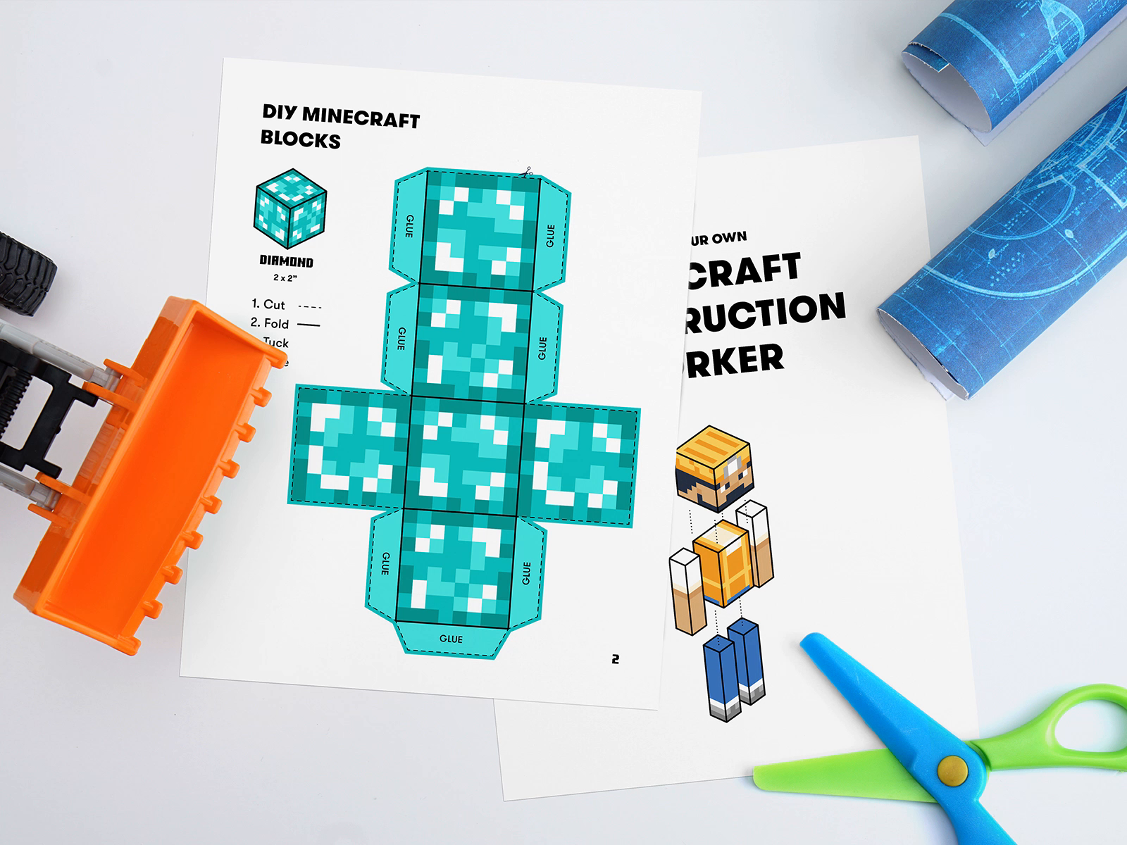 Minecraft Printable Papercraft Blocks - SET 1
