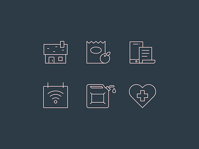 Monthly Expense Icons bills cost expense gas groceries icon set icons illustration monoline outline