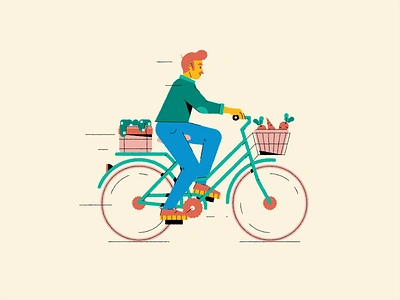 Riding a Bike 2d animation bicycle bike character character rig duik bassel motion outdoor riding