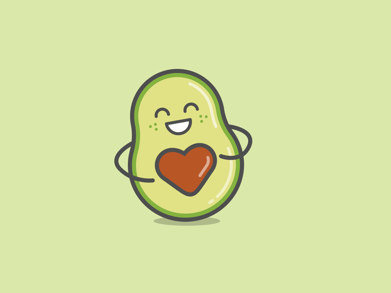 Avocado Love after effects animation animated character avocado avocado love avocado toast dimples food heart love