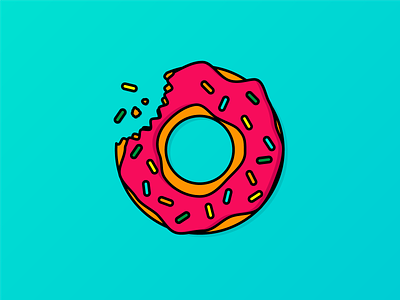 Just a Donut bite dessert donut donuts food illustration illustrator pastry simpsons sprinkles