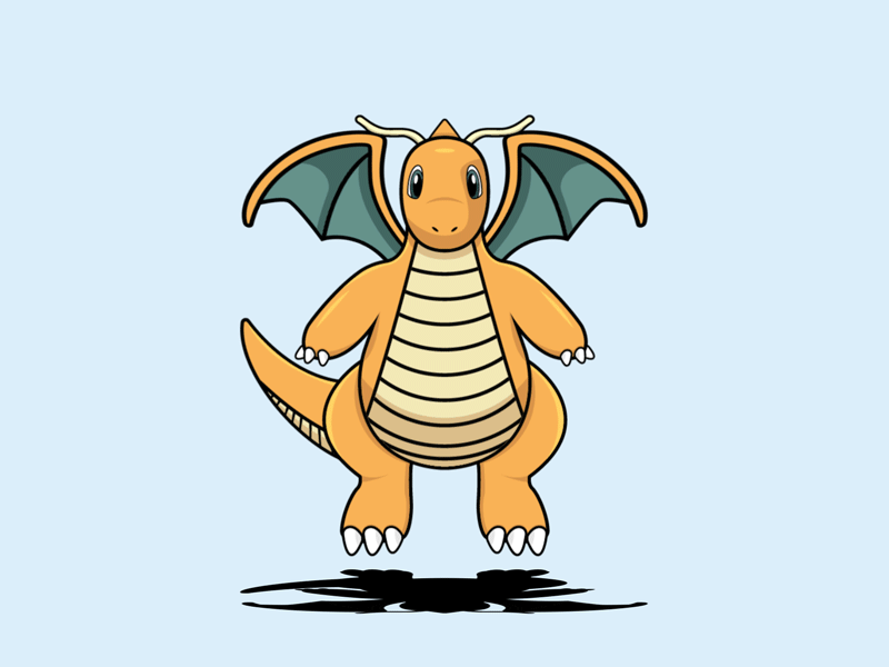 Dragonite after effects animated character dragon dragonite flying motion blur pokemon pokemon go wings