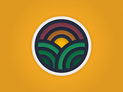 Sunset Farm Logo agriculture circle logo farm grunge logo design minimal logo sun sunset