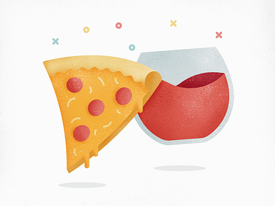 Pizza and Wine alcohol food food and drink grunge grunge texture pair pepperoni pizza wine wine glass