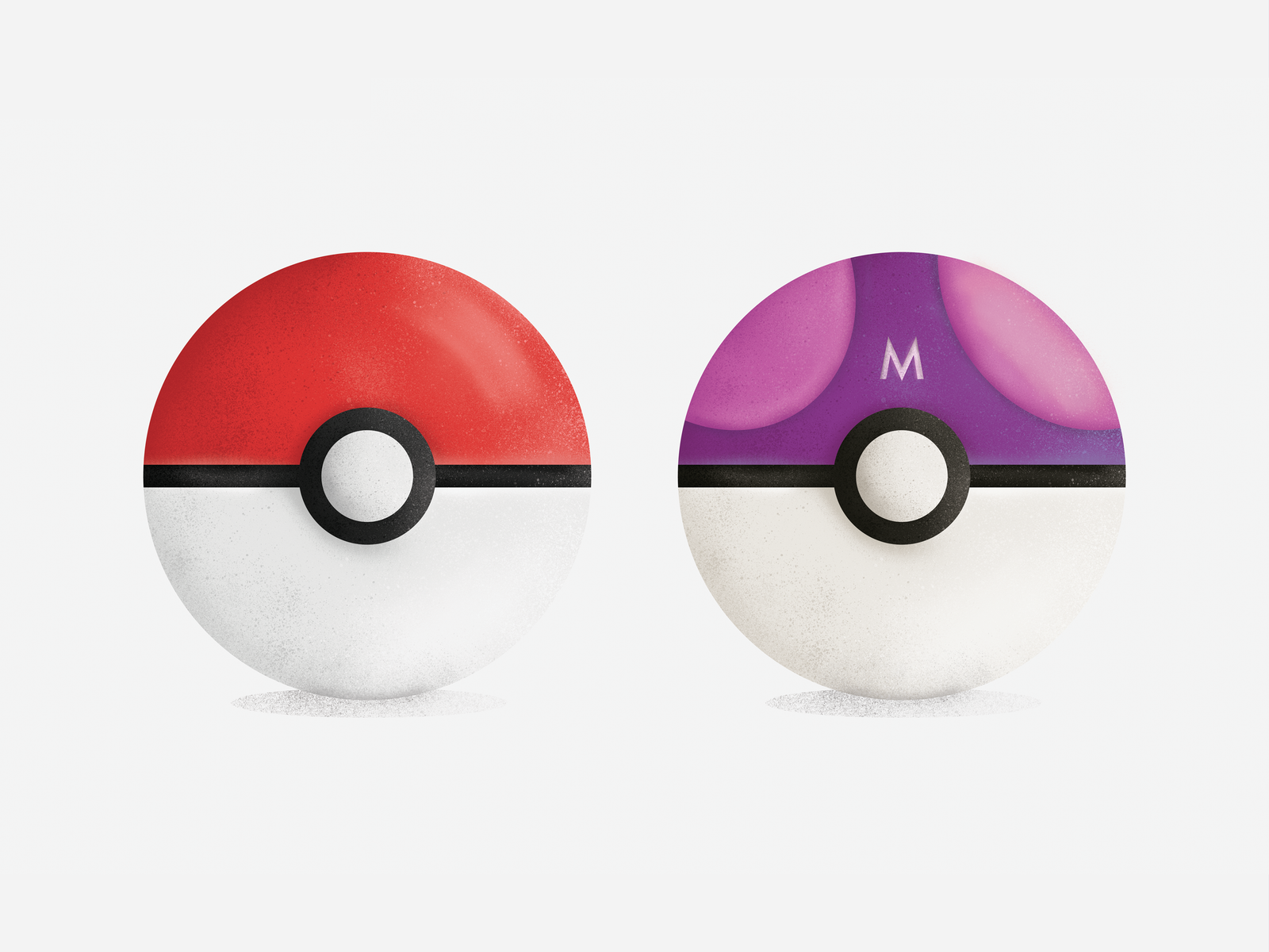 Pokeballs 2.5d anime balls grunge texture illustration illustrator photoshop pokeball pokemon pokemon go