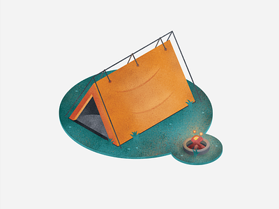 Isometric Tent campfire camping grunge illustration illustrator isometric isometric art isometric design photoshop tent