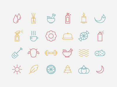 Scent Icons aroma icon design icon designs icon set icons line art line illustration nose scent smell