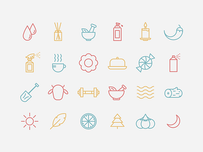 Scent Icons aroma icon design icon designs icon set icons line art line illustration nose scent smell