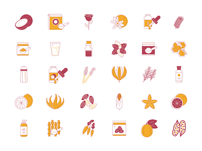 Coconut Oil Icon Set