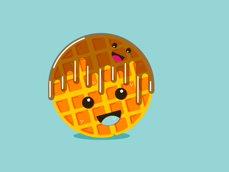 Waffle and Syrup after effects animation animated character breakfast character design syrup waffle waffle cone waffles