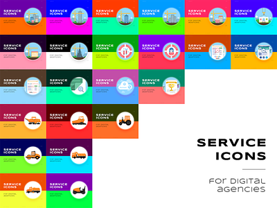 Service icons for digital agencies agency azatdraw digital icons illustration web design