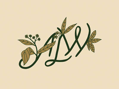 Plant Monogram initials leaves lettering logo monogram plant logo plants script