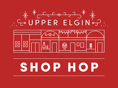 Elgin Shop Hop christmas design festive graphic design holidays illustration retail shopping