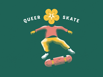 Queer Skate flower hands human pride queer skate skateboard summer texture