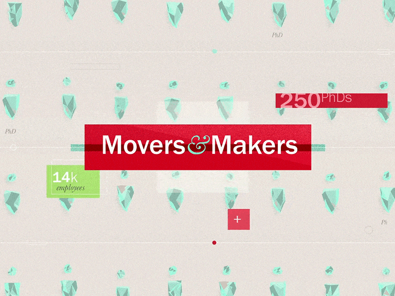Movers & Makers 2d animation design employees geometric illustration love motion neighbor shapes textural time