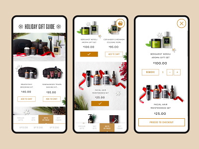 Gift Guide Add to cart Interaction interaction design mobile ui webdesign