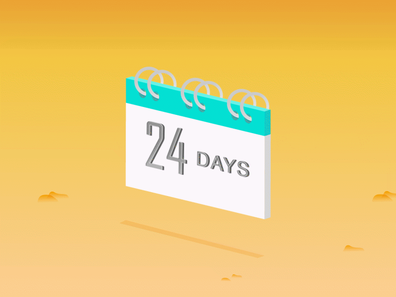 24 days countdown 2d aftereffects animation design gif