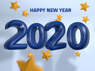 Happy New Year 2020 3d cinema4d new year