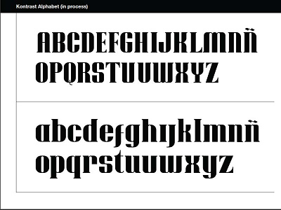 Kontrast typeface alphabet tipography type