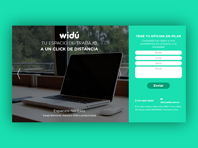 Widu Landing coworking landing page