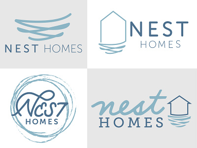 Nest Homes Logo Exploration branding construction design home icon illustration lettering logo nest realtor realty