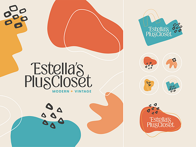 Estella's Plus Closet — Brand Concepts abstract boutique branding clothing color logo modern organic retro vintage