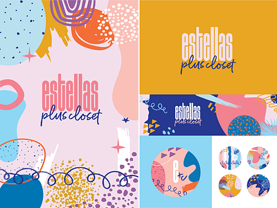 Estella's Plus Closet — Brand Concepts abstract bold boutique branding clothing color logo memphis design patterns vintage
