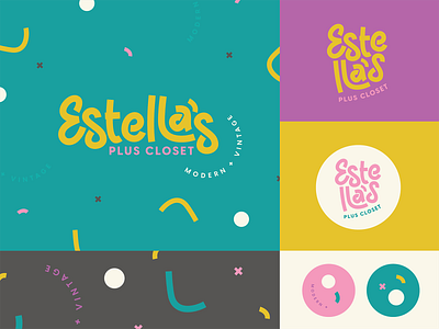 Estella's Plus Closet — Brand Concepts bold boutique branding clothing colors flat design logo modern retro typogaphy