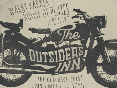 Warby Parker x House of Plates Poster bike event house of plates motorcycle poster warby parker