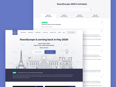 React Europe 2020 Design Concept illustration ui uiuxdesign web design