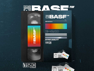 VHS BASF CASETTE art branding chrome colors design font identity logo plastic typography vector vhs video