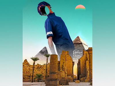 SKRB PYRAMID EGYPT art collage design egypyt egypyt gods illustration poster pyramid temple urban