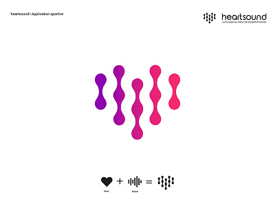 Logo Heartsound app art branding design font heart icon logo music sport typography vector