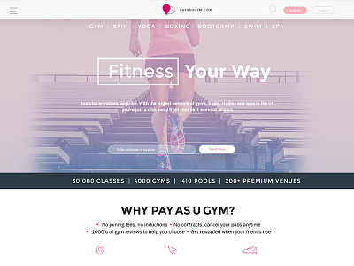 Payasugym Homepage design fitness gym homepage ui ux