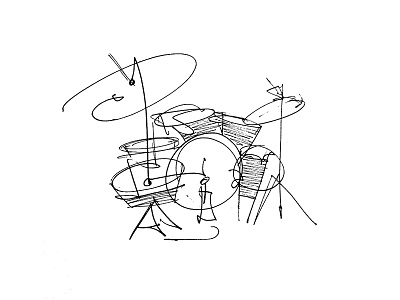 drums art contour drawing drums illustration ink instrument line music pen
